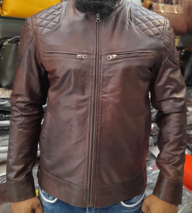 Men's Black & Brown Leather Jacket | Leather Jacket Master